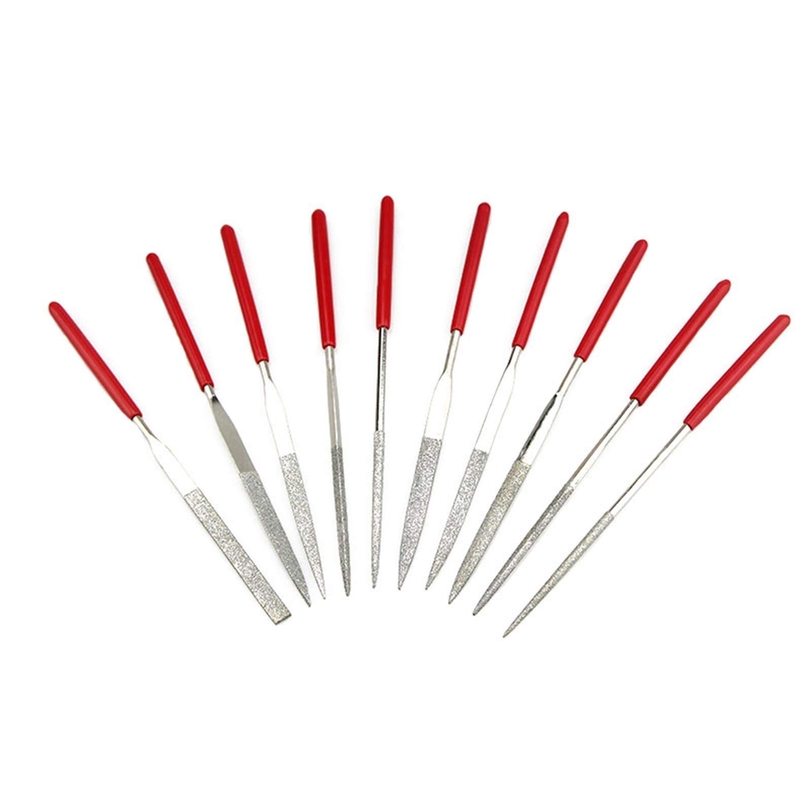 Juego de limas, juego de limas de metal, 10 piezas de limas de aguja de diamante de 140 mm for tallar en madera Juego de limas manuales de metal Lima de aguja manual for pasatiempos Lima resistente(Co