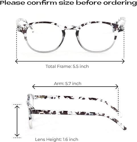 Miniatura 5 de Readerest Gafas de lectura redondas con bloqueo de luz azul (transparentenegro, aumento de 3.50), gafas de computadora, a la moda para hombres y