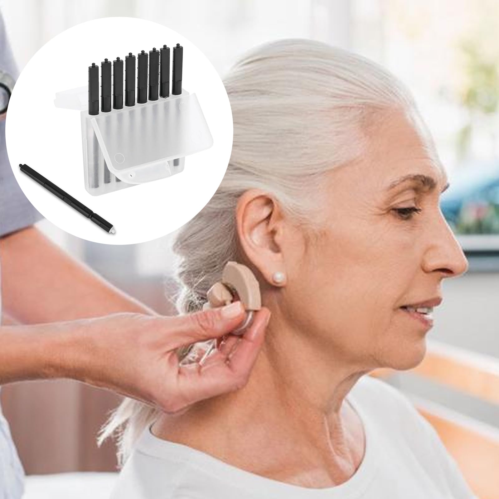 Filtros de cera para audífonos, accesorio de herramienta de limpieza para audífonos con filtro protector de cera Phonak, Widex y resound (32 piezas de 1,3 mm)