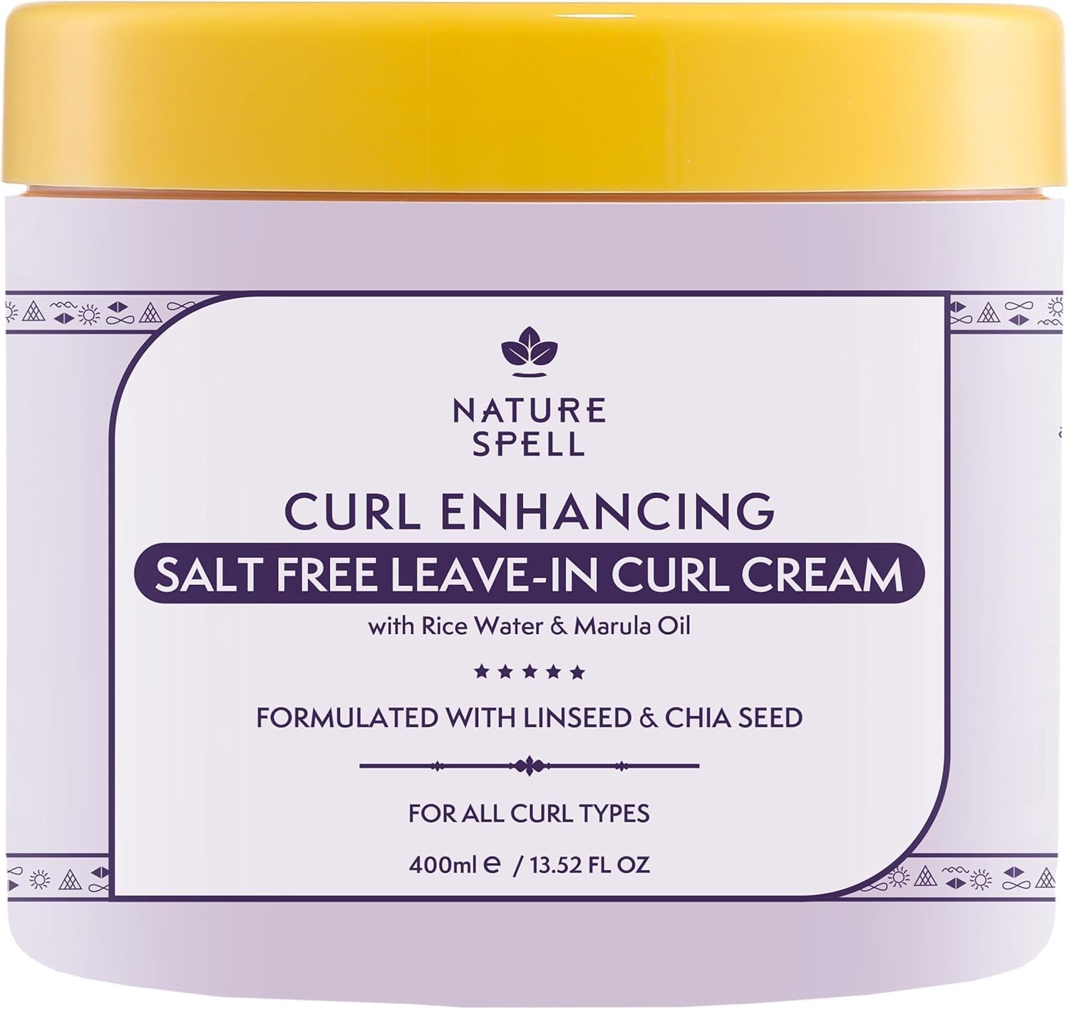 Curl Enhancing Leave-In Cream, Defines and Repairs, Heat Protection, With Rice Water and Linseed, For All Curl Types, Vegan, 400ml