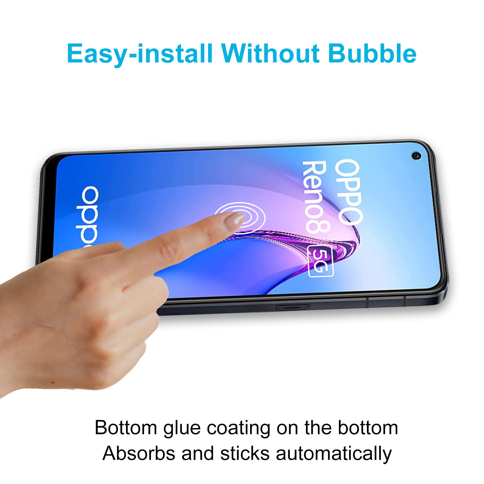 Didisky 3 Pezzi Pellicola Protettiva in Vetro Temperato per Oppo Reno 8 5G,Reno 8 Lite 5G,Facile da installare, Protezione Schermo