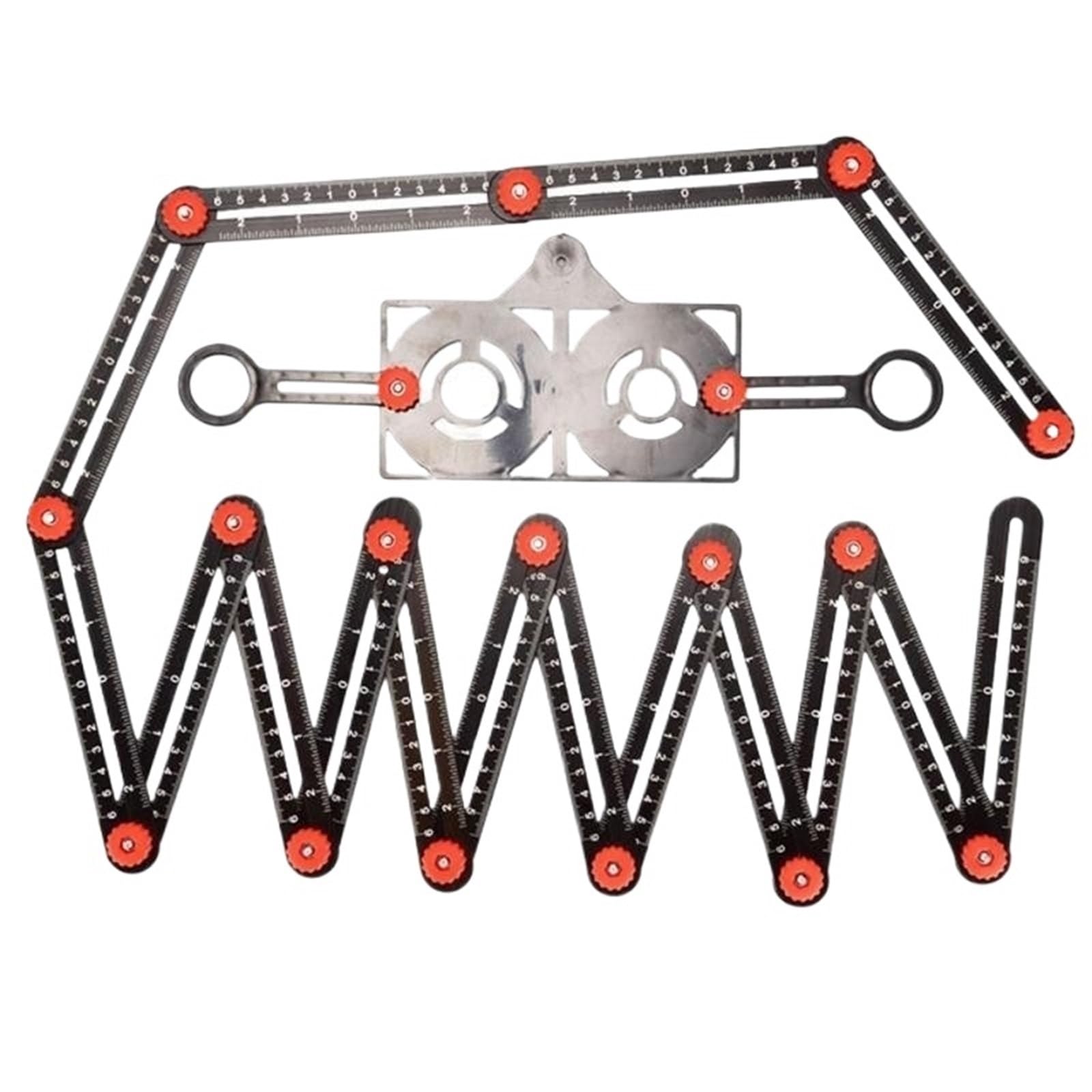 Rapporteur d'angle, Outil de gabarit d'angle en alliage d'aluminium, 16 côtés, règle multi-angle, rapporteur de mesure d'angle, 1 pièces(16fold)