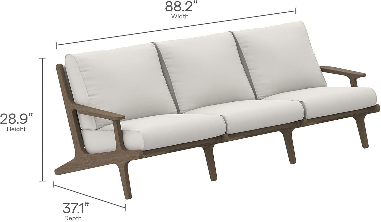 Modway Saratoga 4-Piece Outdoor Furniture Set in Weathered Gray - Patio Conversation Set with Sofa, Loveseat, Side Table and Coffee Table