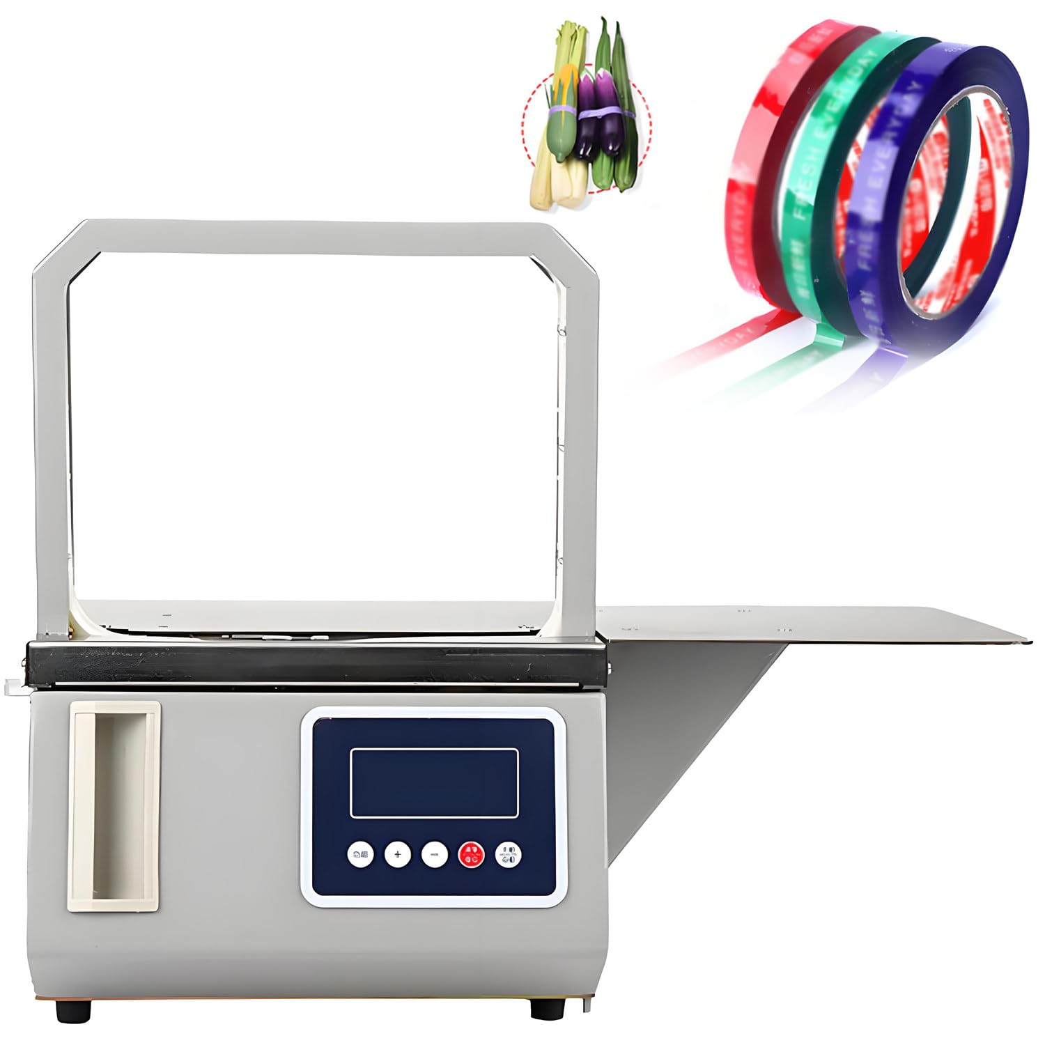 Reggiatrice Induzione Confezionamento Prodotti Freschi,Reggiatrice Automatica Verdure Induzione Fotoelettrica,Impacchettamento Rapido per Imballaggio Efficiente Prodotti