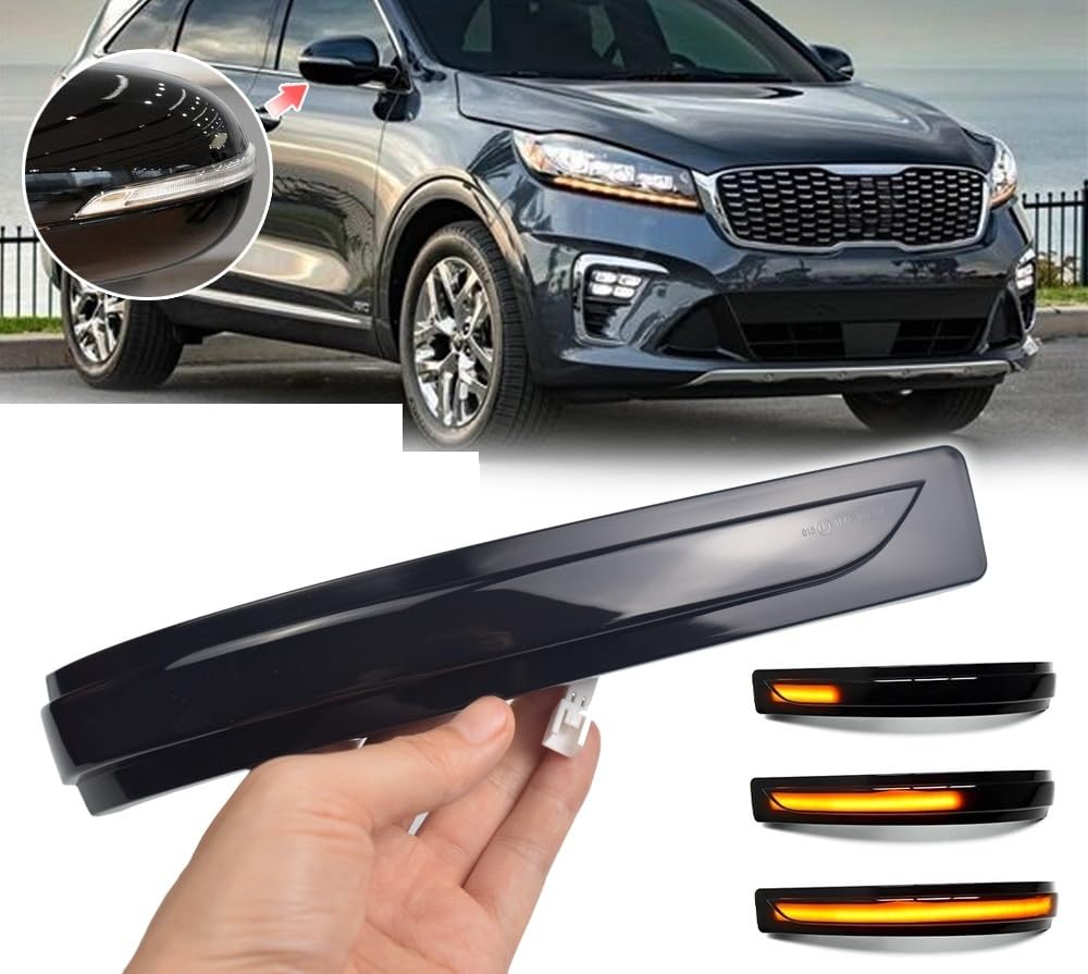 Intermitentes Dinámicos 2 Uds para Kia para Sorento para 2016-2020 Luz LED De Coche Intermitente Dinámico Espejo Luz Indicadora Intermitente Lámpara Señal Giro