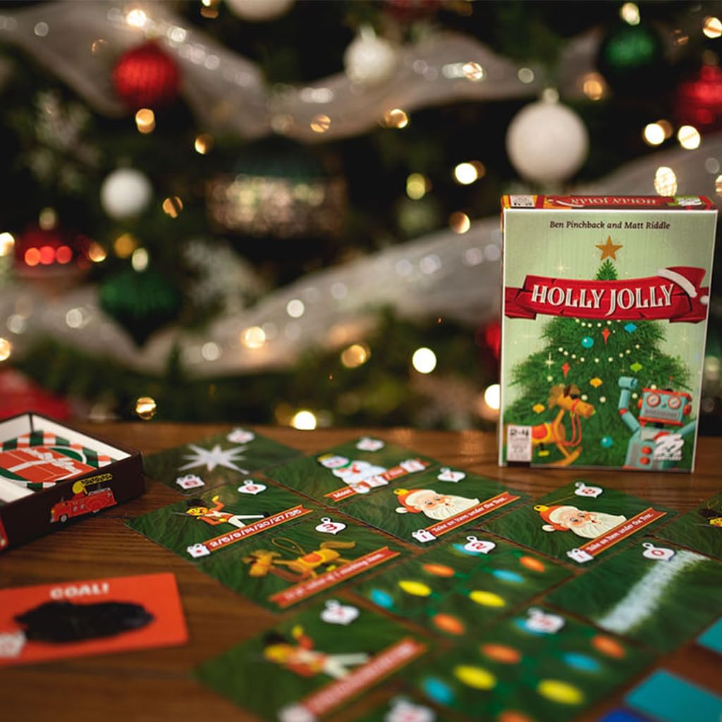 Holly Jolly, Christmas Themed Family Card Game, Collect Presents Ornaments & Stockings - 25th Century Games