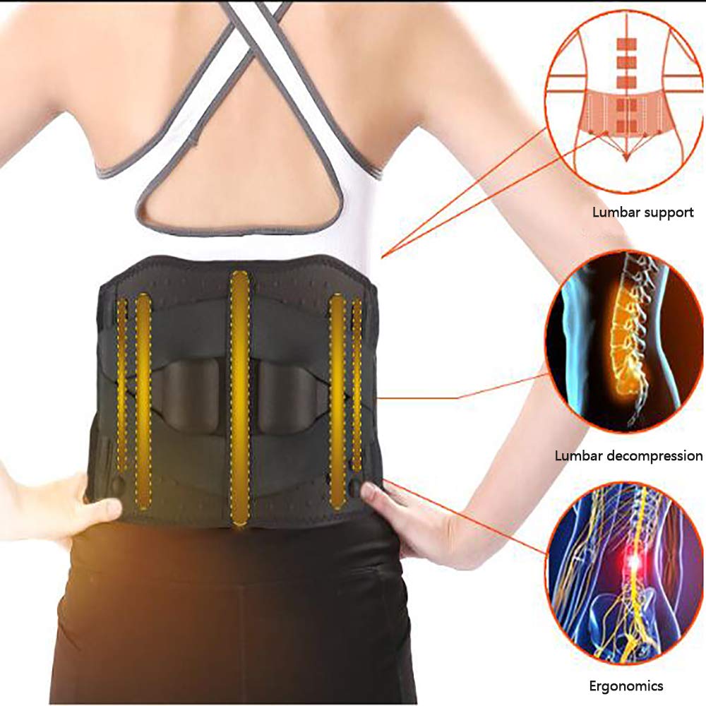 Faja Lumbar Fitness, Cinturón de descompresión Espalda de Espalda Dolor de Espalda Masaje de la Parte Inferior del Soporte Lumbar, Cinturón de Cintura con calefacción eléctrica