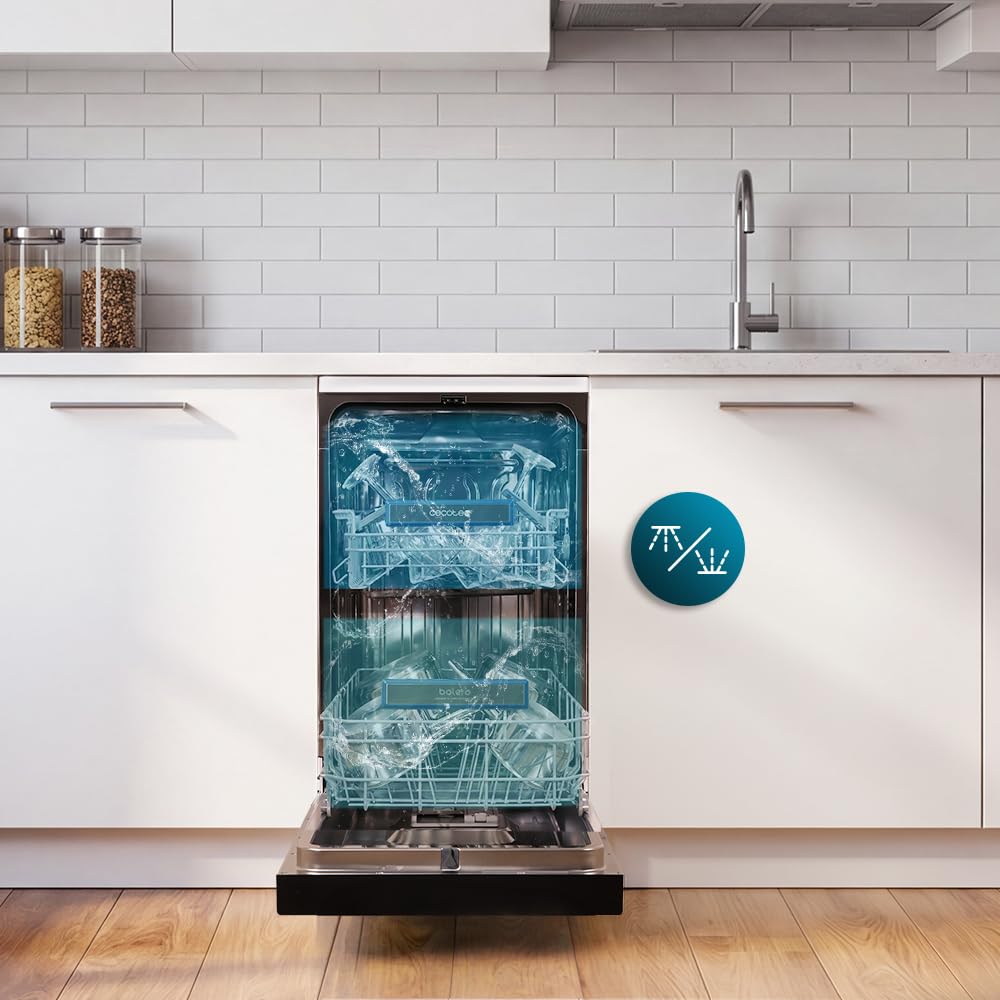 Cecotec Freistehender Geschirrspüler 45 cm Bolero Aguazero 4560 Connected 11 Maßgedecke 9 Programme Energieeffizienzklasse C Weiß