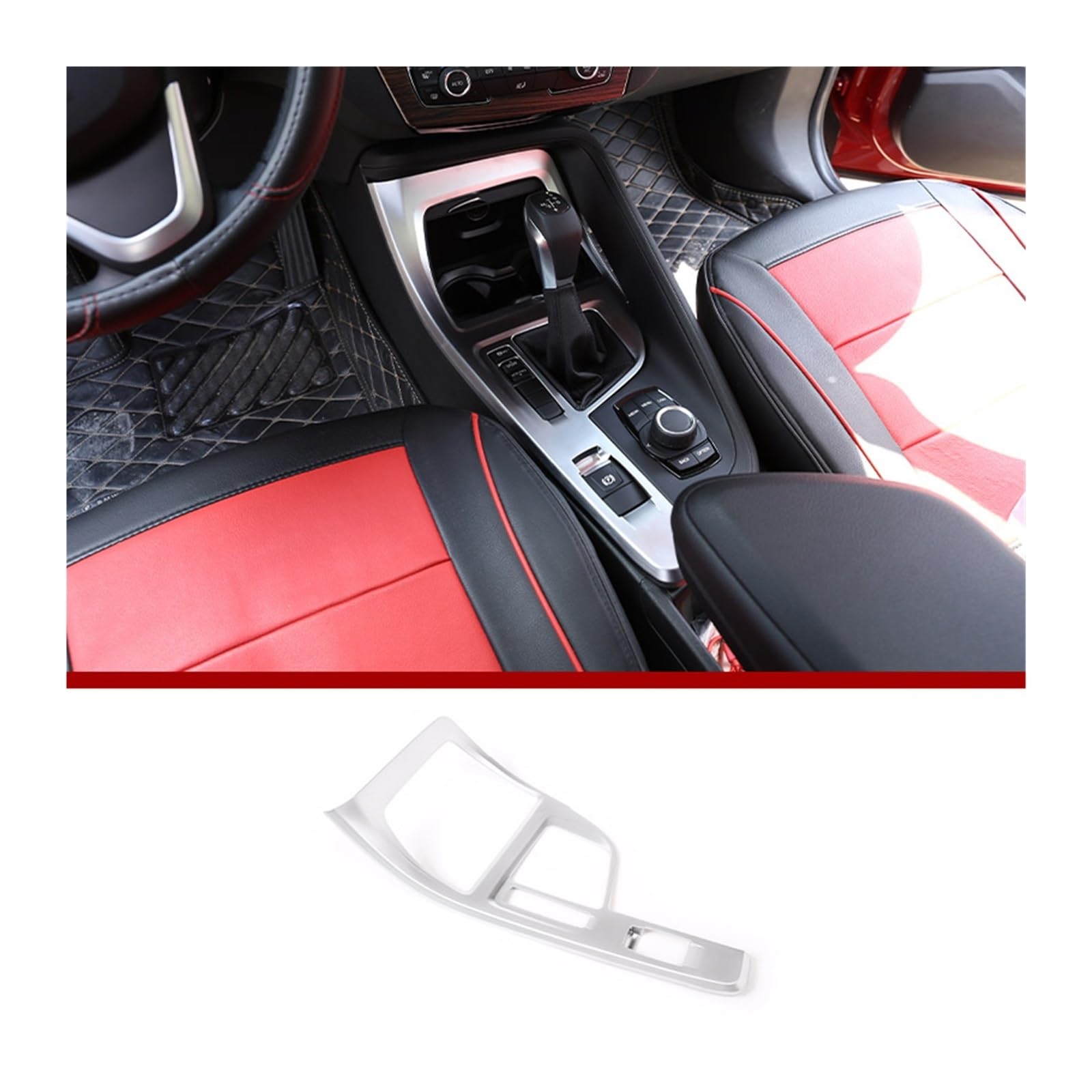 Wnętrze samochodu LHD do BMW X2 F47 2018-2021 ABS panel sterowania centrum samochodu panel multimedialny panel zmiany biegów akcesoria dekoracyjne naklejki wykończeniowe akcesoria (B-srebrny)