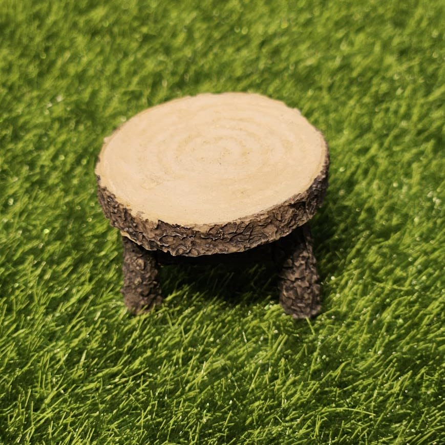 Image of Miniature Wooden Bench & Table Set of 2 | Rustic Dollhouse Furniture & Mini Garden Decor | Handmade Mini Set for Fairy Garden, Terrarium, Craft Displays & Gift Ideas