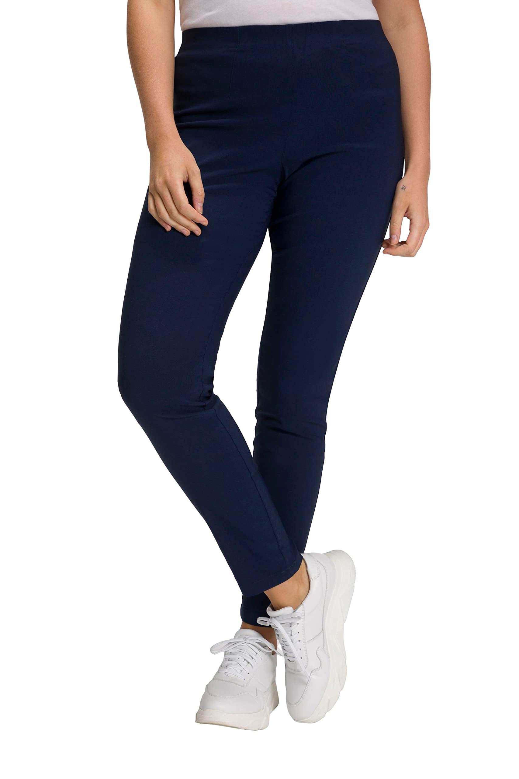 Ulla Popken Women's Plus Size Bengaline Slim Leg Pants Black 26 725371 10-52