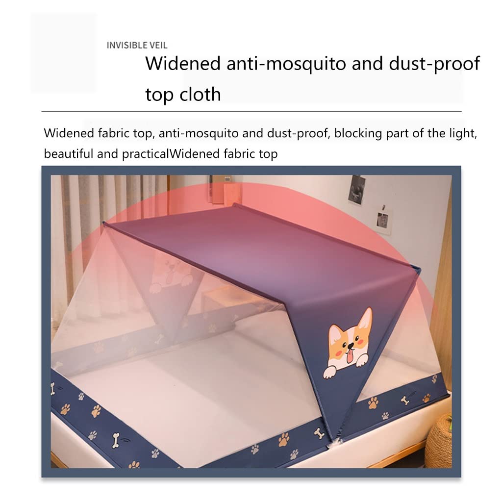 Mosquitera Plegable portátil con Base Transpirable para Cama, Camping, Viajes, hogar, Interior y Exterior (Cama de 1,8 m)
