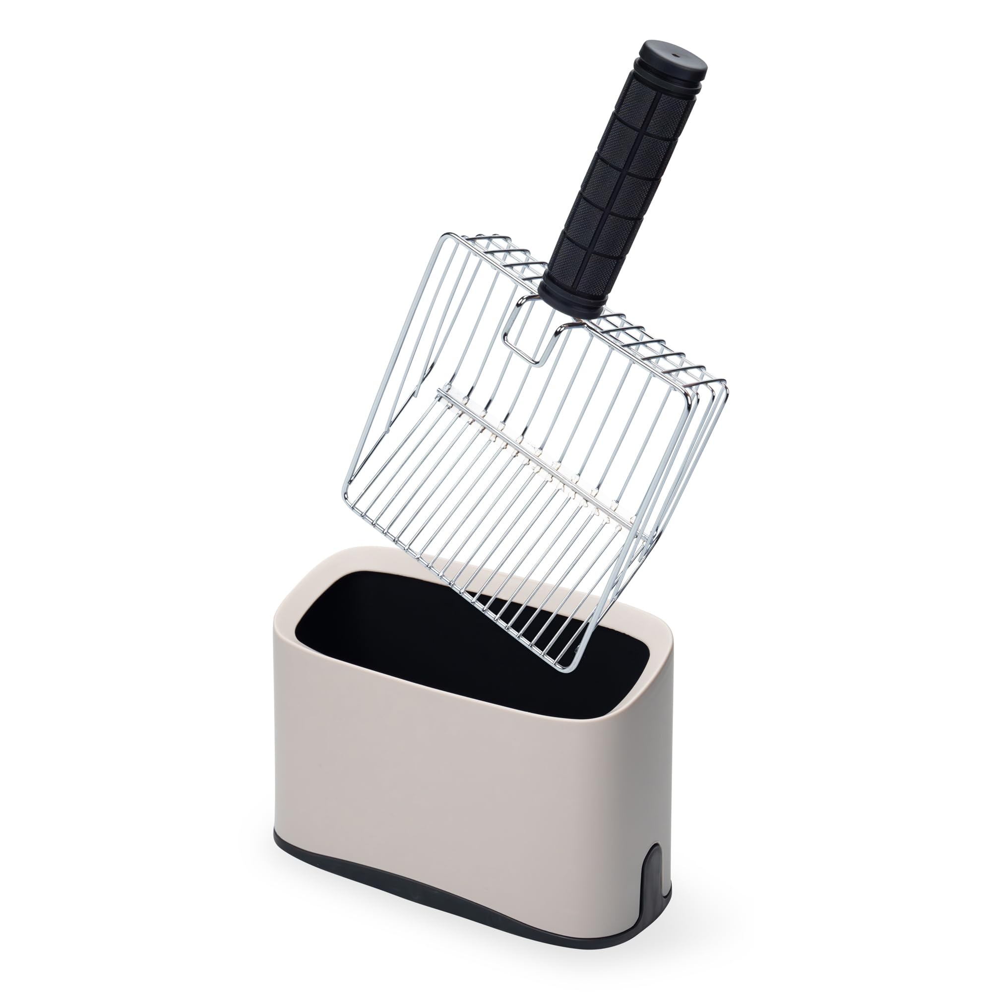 Premium Metal Cat Litter Scoop with Holder - Non-Stick Speed Sifter Litter Box Scooper Captures All Clumps - Cat Litter Sifting Shovel with Comfy Handle - Scooper Includes Litter Bags & Non-Slide Clip