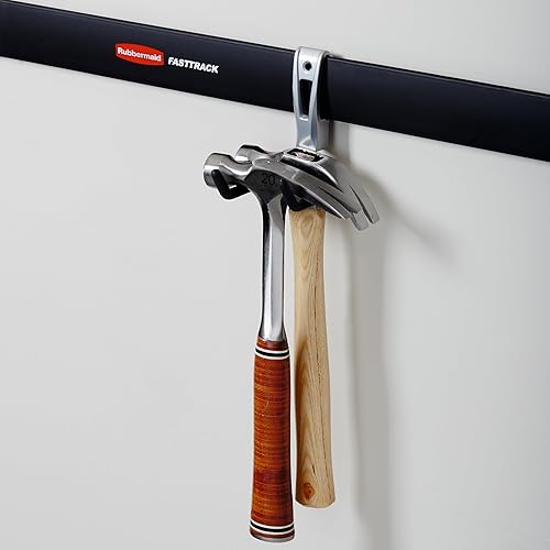 Miniatura 6 de Rubbermaid FastTrack 1784456 FastTrack - Gancho de almacenamiento para almacenamiento de garaje, soporta hasta 25 libras cada uno (paquete de 4)