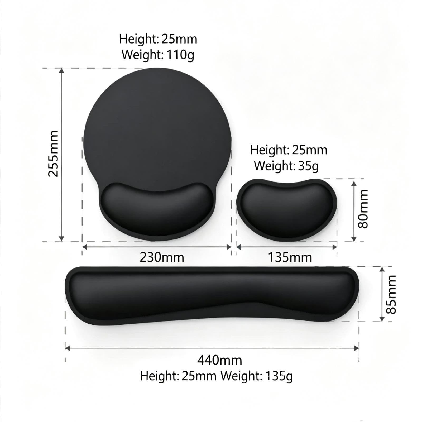 Reposamuñecas Teclado Reposamuñecas Ratón Set