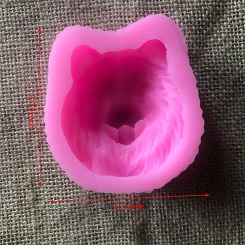 Miniatura 2 de Wugebud 1 molde de silicona con cabeza de perro Samoyed 3D para hornear, cubitos de hielo, pasteles, chocolate, decoración, yeso, fondant,