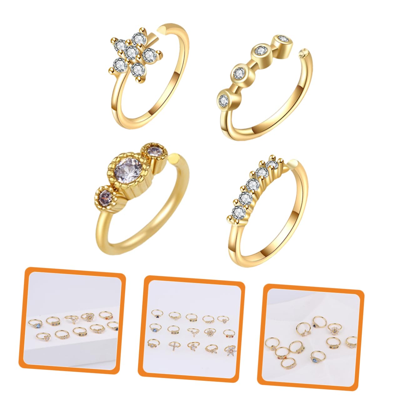 PACKOVE 12 Anelli per Naso Gioielli da Donna Cerchi per Naso Fermagli per Naso 20 per Donne Gioielli per Polsini per Il Naso Naso Finto Piercing al Naso Colorato Rame