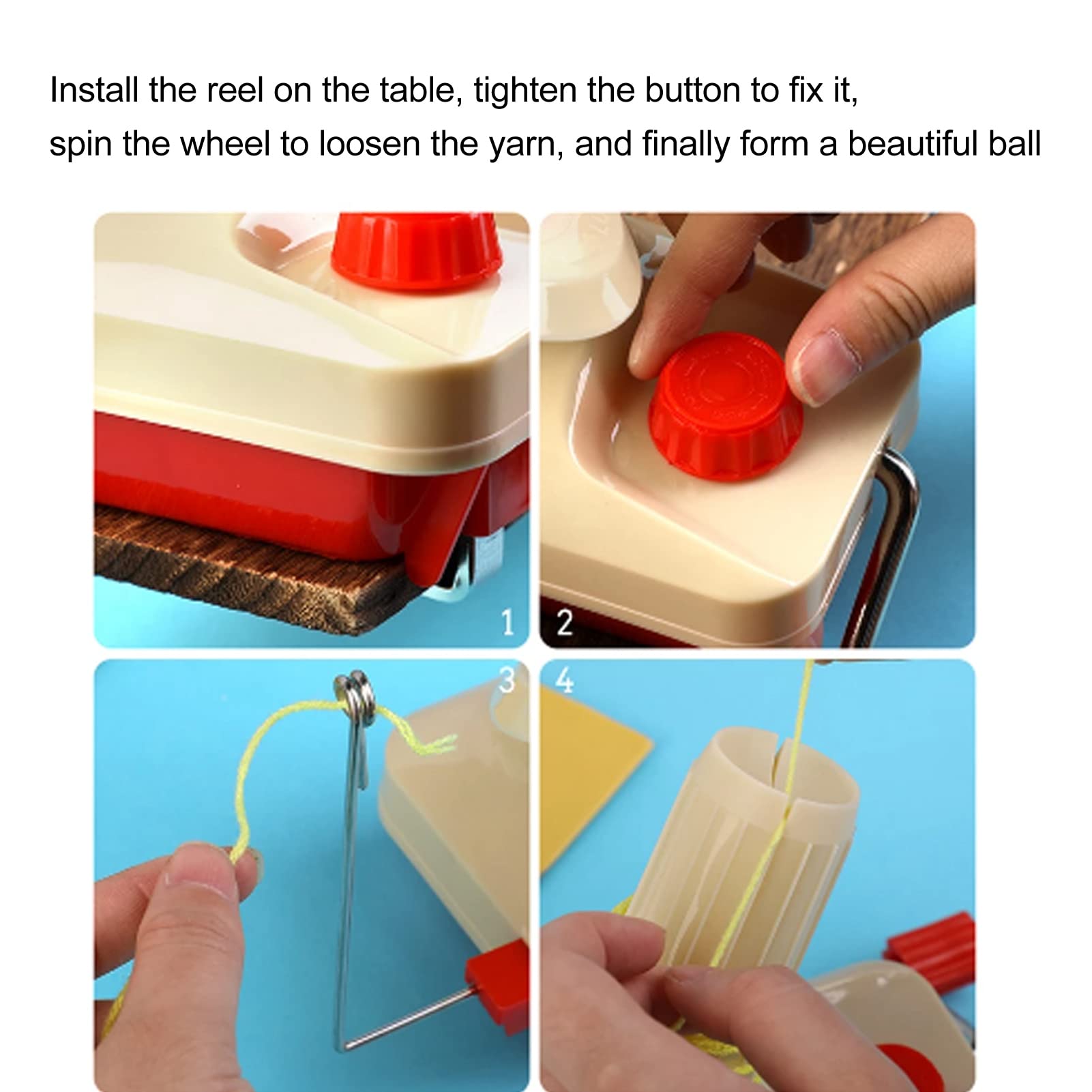 Yarn Winder, Portable Household Large Yarn Ball Winder Yarn Ball Holder Yarn Baller with Metal Handle for Hand Operated Multifunctional Low Noise Yarn Winder