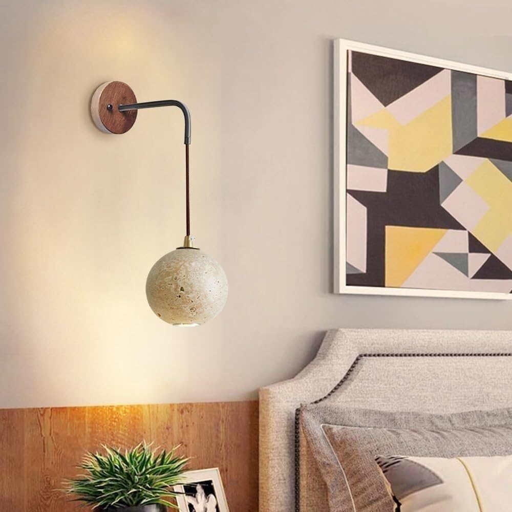 Moderne minimalistische Wandlampe, Kugel-Naturstein-Wandleuchte for Kücheninsel-Bauernhaus-Wohnzimmer