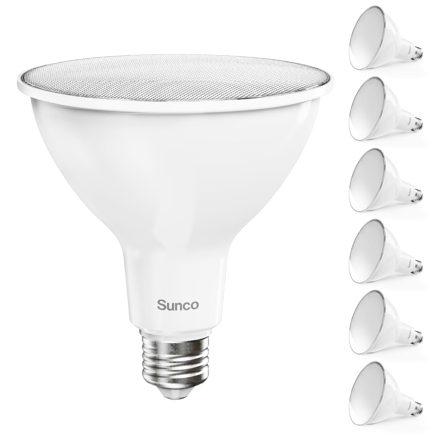 Sunco 6 Pack Outdoor Flood Light Bulb LED PAR38, Exterior Spotlight Bulbs, Weatherproof, 1050 LM, 13W (100W Equivalent), 3000K Warm White, Wet Rated, Dimmable, E26 Base UL.