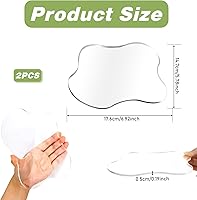 Vista 2 de Paquete de 2 posavasos acrílicos, posavasos transparentes para escritorio, posavasos de escritorio de acrílico, costa irregular transparente