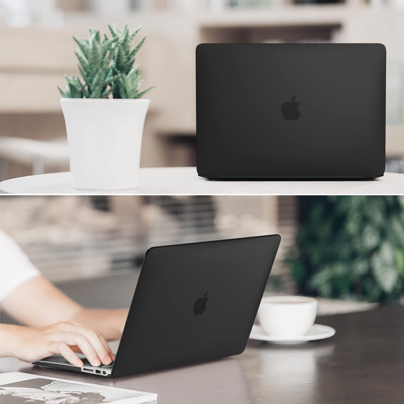 FINTIE Custodia Compatibile con MacBook Air 13 Pollici A1466 / A1369 (Versione 2010-2017) - Rivestimento Gommato Plastica Cover Rigida Duro Caso Compatibile con MacBook Air 13.3", Frosted Nero