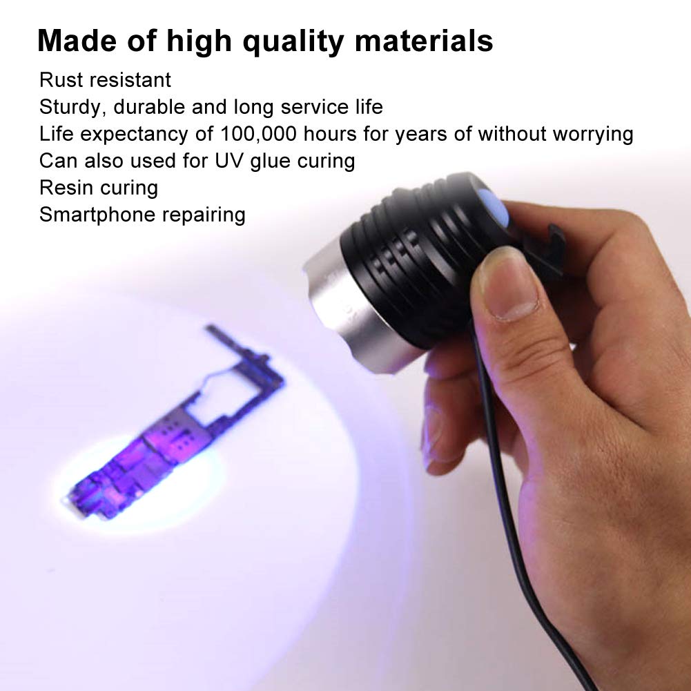 Yunir Lampada polimerizzante USB 5V 3 modalità 100.000 Ore UV Resina