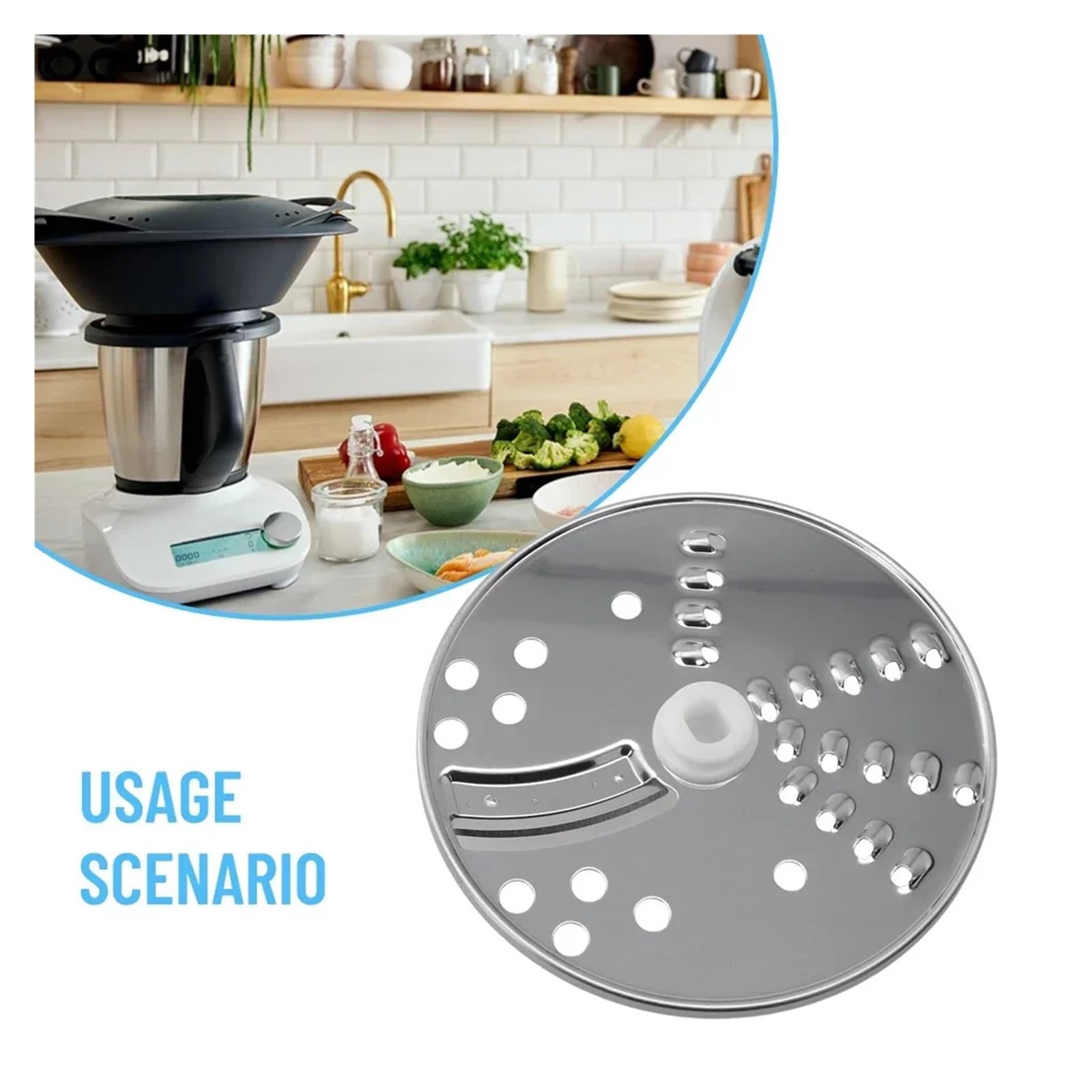 CINDTRGA Picadora rebanadora Compatible con Thermomix y triturador, Disco Especial de Acero Inoxidable, Accesorios de Repuesto for electrodomésticos de Cocina