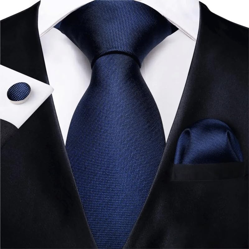 Corbata sólida para hombre con set de accesorios miniatura 2