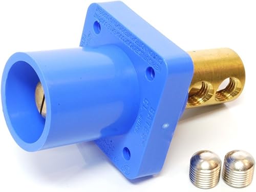 Marinco CL40MRB-DX CL Tipo de leva, Montaje en panel, 400 Amp, 600 voltios, 20 - 40 AWG tornillo de doble ajuste, Macho - Azul (D)