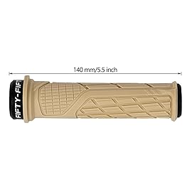 FIFTY-FIFTY Mountain Bike Handlebar Grips, Single Lock-on MTB Grips, Comfortable and Lock On, Non-Slip Bicycle Handle, Fit for All Mountain, Enduro, Downhill (Sand Storm)
