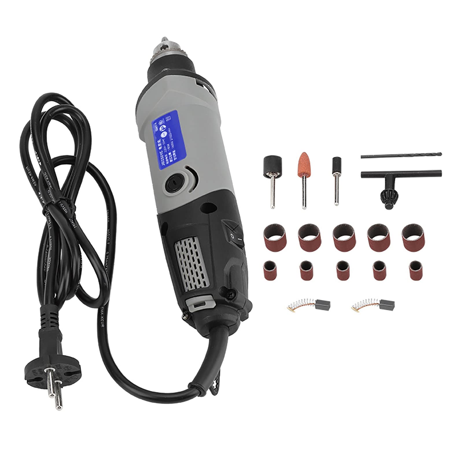 Jiawu Utensile Rotante a velocità Variabile per Smerigliatrice Elettrica da 400 W Trapano Elettrico a 6 Posizioni per Intaglio, Taglio, Smerigliatura, Lucidatura con capacità di Serraggio da 0,6-,5 Mm