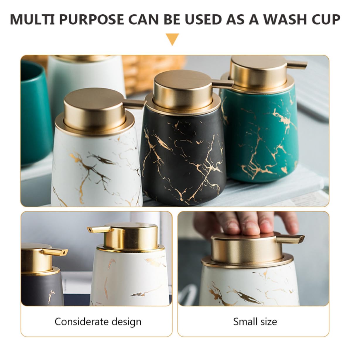 Juego de Recipiente de Cerámica para Baño Soporte para Cepillo de Dientes, Taza de Lavado y Jabonera, Set Multiusos y Elegante para Accesorios de Baño