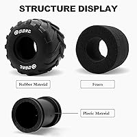 Vista 3 de OGRC 1.0 RC Monster Truck Juego de neumáticos para FCX24 SCX24 C10 JLU Deadbolt Gladiator Bronco 1/24 Crawler Car (negro)