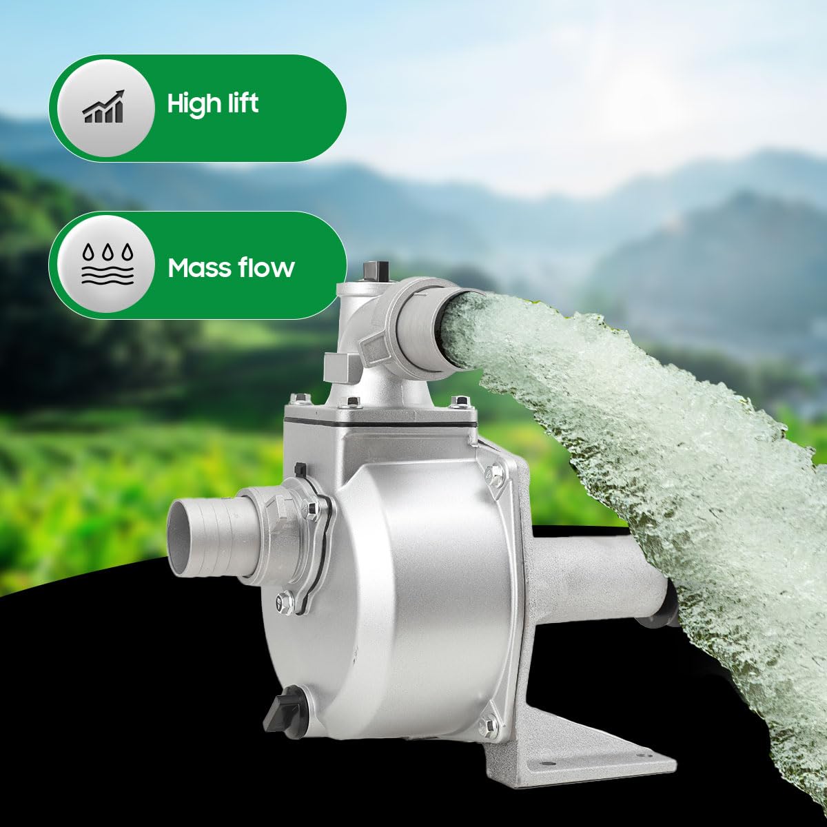 50mm Keilriemen Wasserpumpe, 3600 U/min Frischwasserpumpe, 5,0 PS (3,7 kW) Motorpumpe, 30m³/h Abwasserpumpe, Maximale Hubhöhe 28m, Maximale Saughöhe 8m