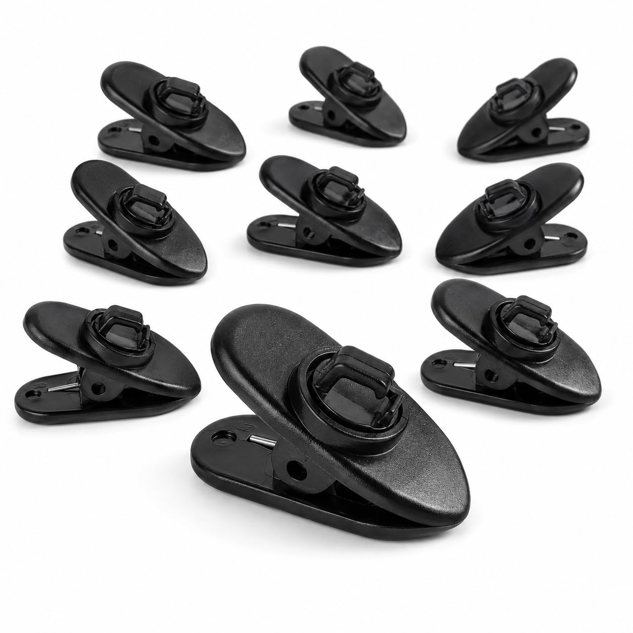 Street27 10Pcs Earphone Cable Clip Holder for Headphones, Handsfree & Lavalier Microphones | Collar Clip Wire Organizer for Earphones, Mic Cable & Clothing Attachment (Black)-picture-22