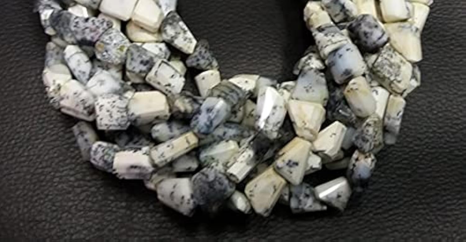 Dendrite Opal Faceted Nuggets : perles en pierre naturelle premium pour bijoux haut de gamme