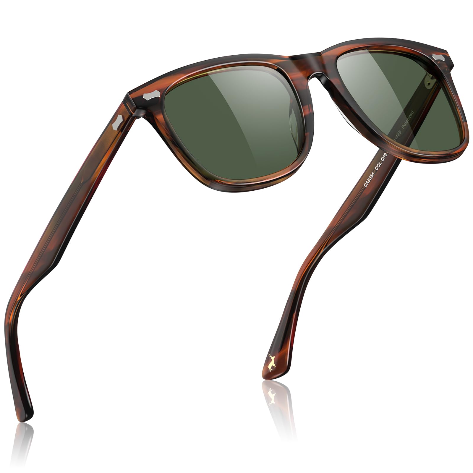 Carfia Gafas de sol Hombre Polarizadas Retro Cuadradas 100% Protección UV para Conducir Viajar