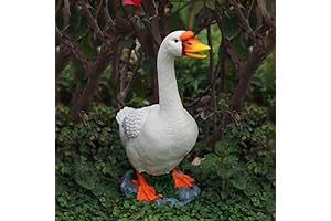 Charming Resin Goose Statue Adorns Gardens, Patios, and Backyards
