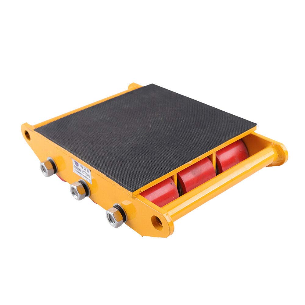 Futchoy Transportwagen, 15T, Transportgestell, geschirmte Rollen, 3,14 x 2,75 cm, Transportrolle, 33000 lbs Werkzeug zum Umzug, Gelb