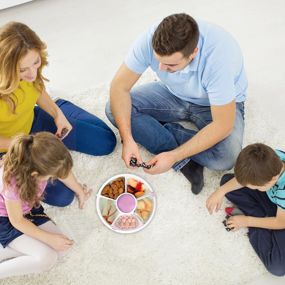Snack Spinner - Petit organisateur de fruits et de bonbons portable pour enfants - Organisateur de collations pour enfants (rose)