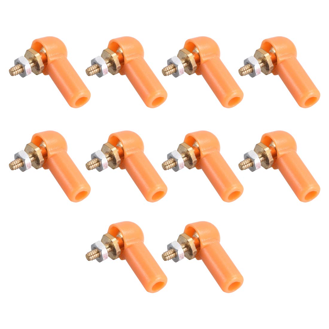 sourcing map 10uds 3mm/M2 Articulación Extremo Amarre Varilla Extremo Metal Bola Cabeza Amarillo para RC Barco Avión Robot