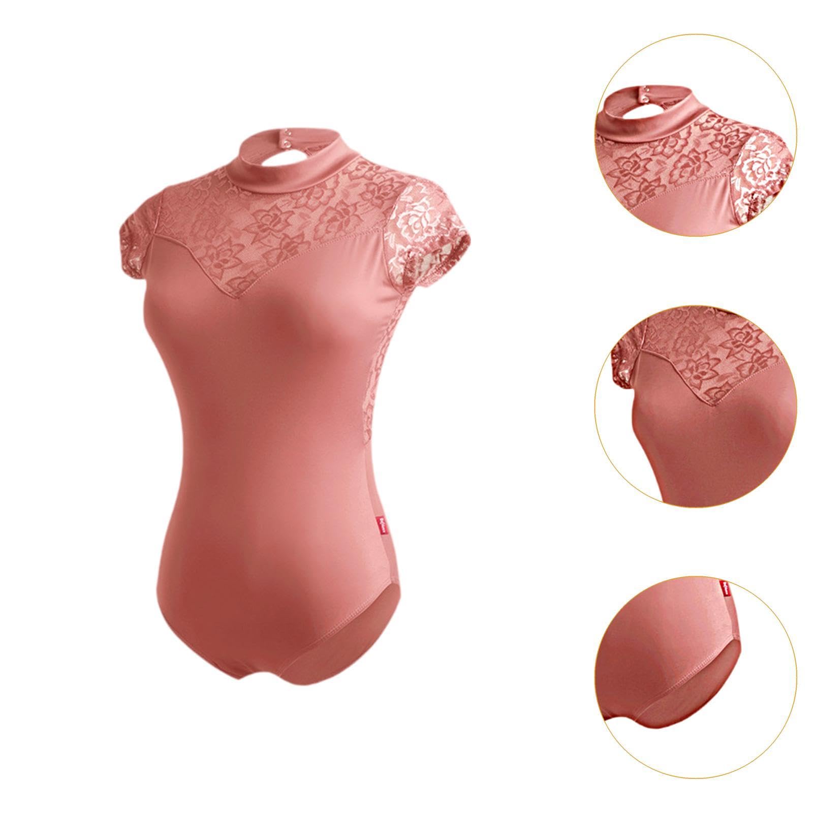 Justaucorps de Ballet Léotard de Sport Combinaison D'Entraînement Danse Conception Ajustée et Extensible pour Une Mobilité Complète Approprié, Rose Brun, XL