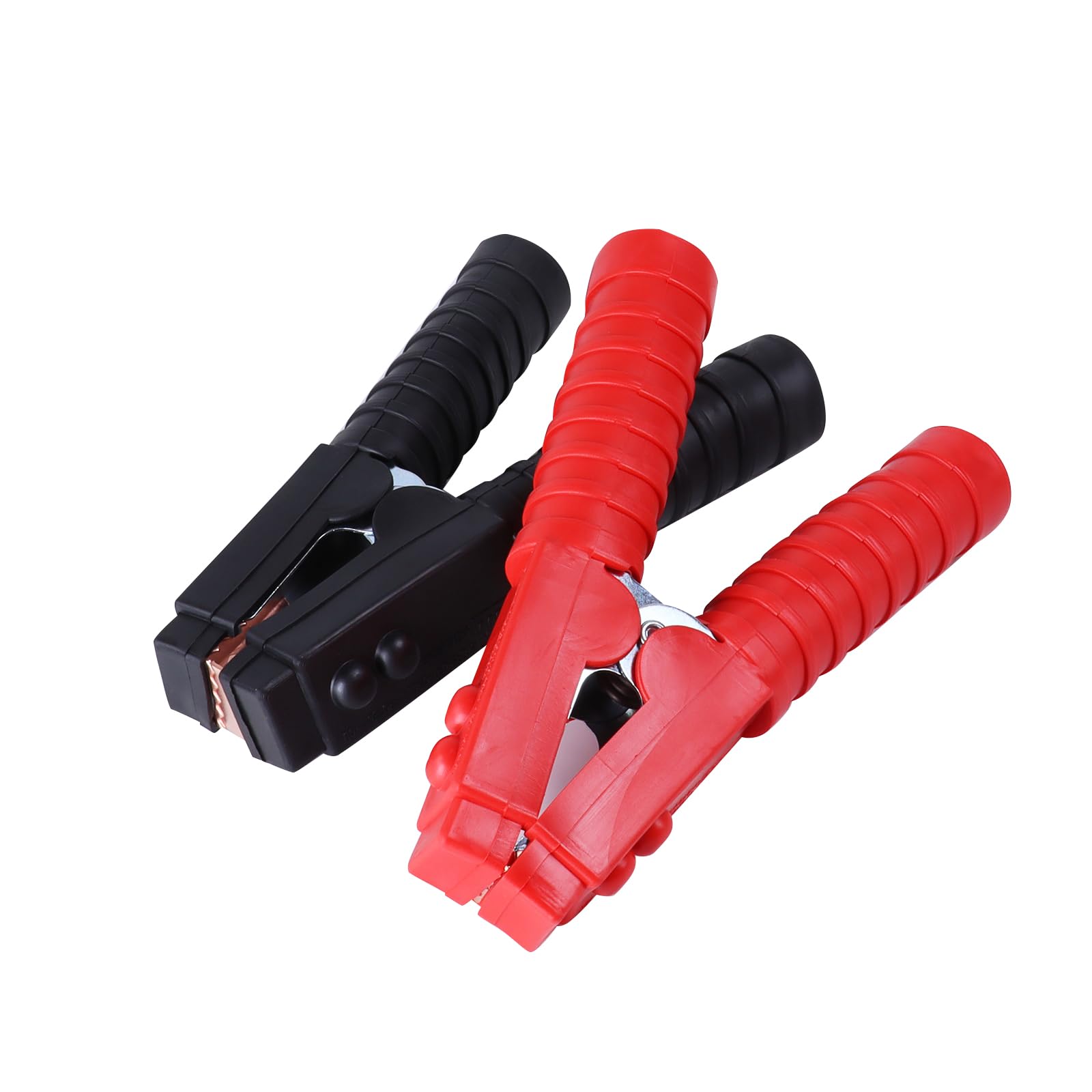 Morsetti per cavi jumper da 1500 A per batteria auto, clip per cavi jumper resistenti, estremità di ricambio per auto, camion, barche, connettore ponticello per batteria, 2 pezzi, rosso + nero
