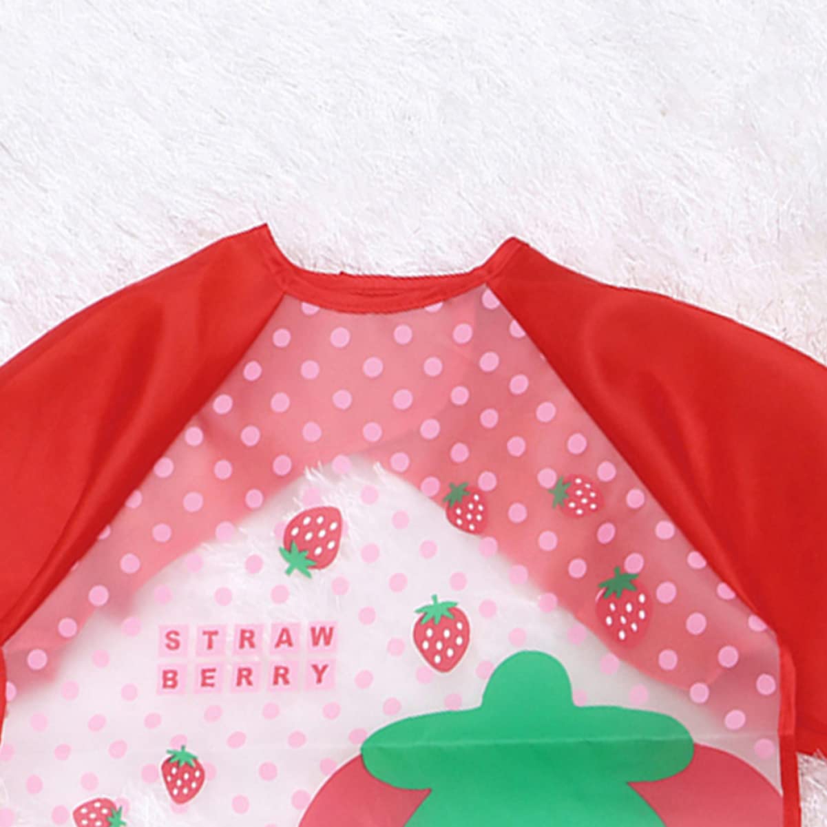 TOYANDONA 6pezzi Grembiuli Da Disegno Impermeabili Per Maniche Lunghe e Design Di Fragole Rosse Per Pittura e Cucina Facili Pulire e Riutilizzabili