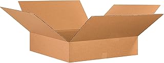 Aviditi 26266 Flat Corrugated Cardboard Box 26" L x 26" W x 6" H, Kraft, for Shipping, Packing and Moving (Pack of 10)