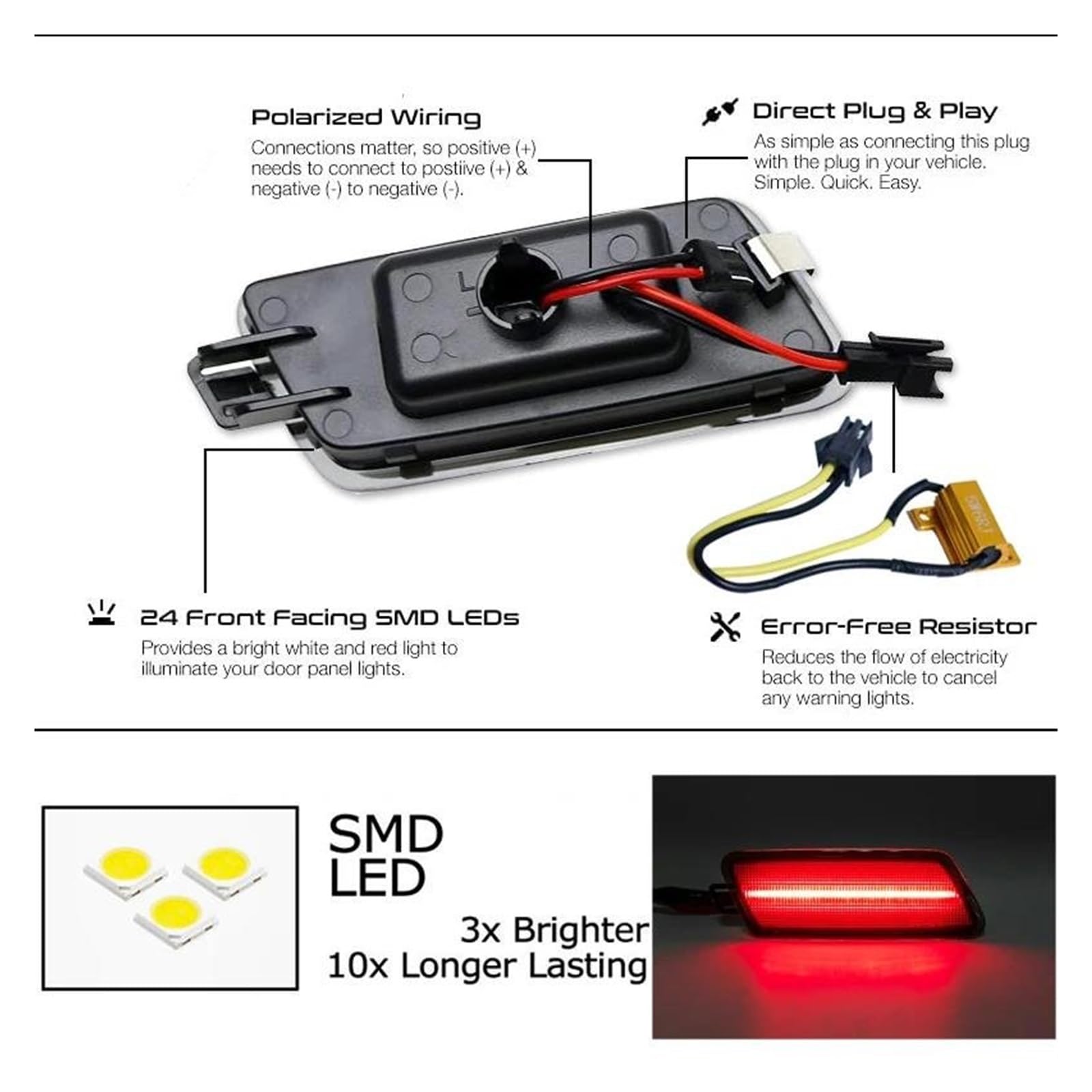 Generico Segnale Svolta Luce posizione laterale T10 LED ambra/rossa per A7 S7 RS7 2012-2018 Indicatori di direzione DRL Lampade laterali Frecce Laterali(4pc Amber Red)