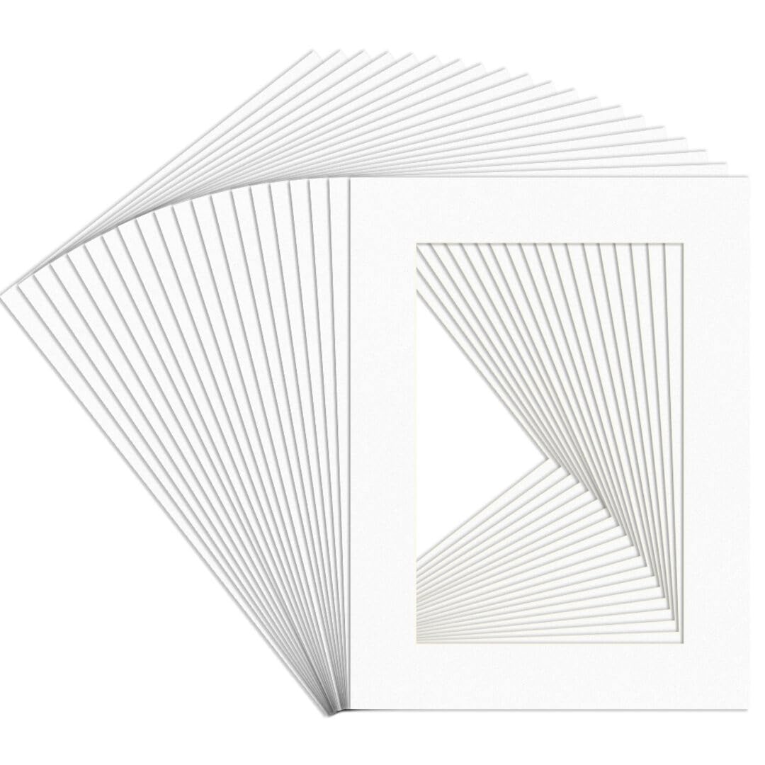 Procut Global 24x18" White Picture Mounts Board to Fit 18x12" Aperture Size - Photo Mount Card Ideal for Prints, Artwork, Crafts & Certificates - Sizes & Colors Available - Pack of 20 — image 1