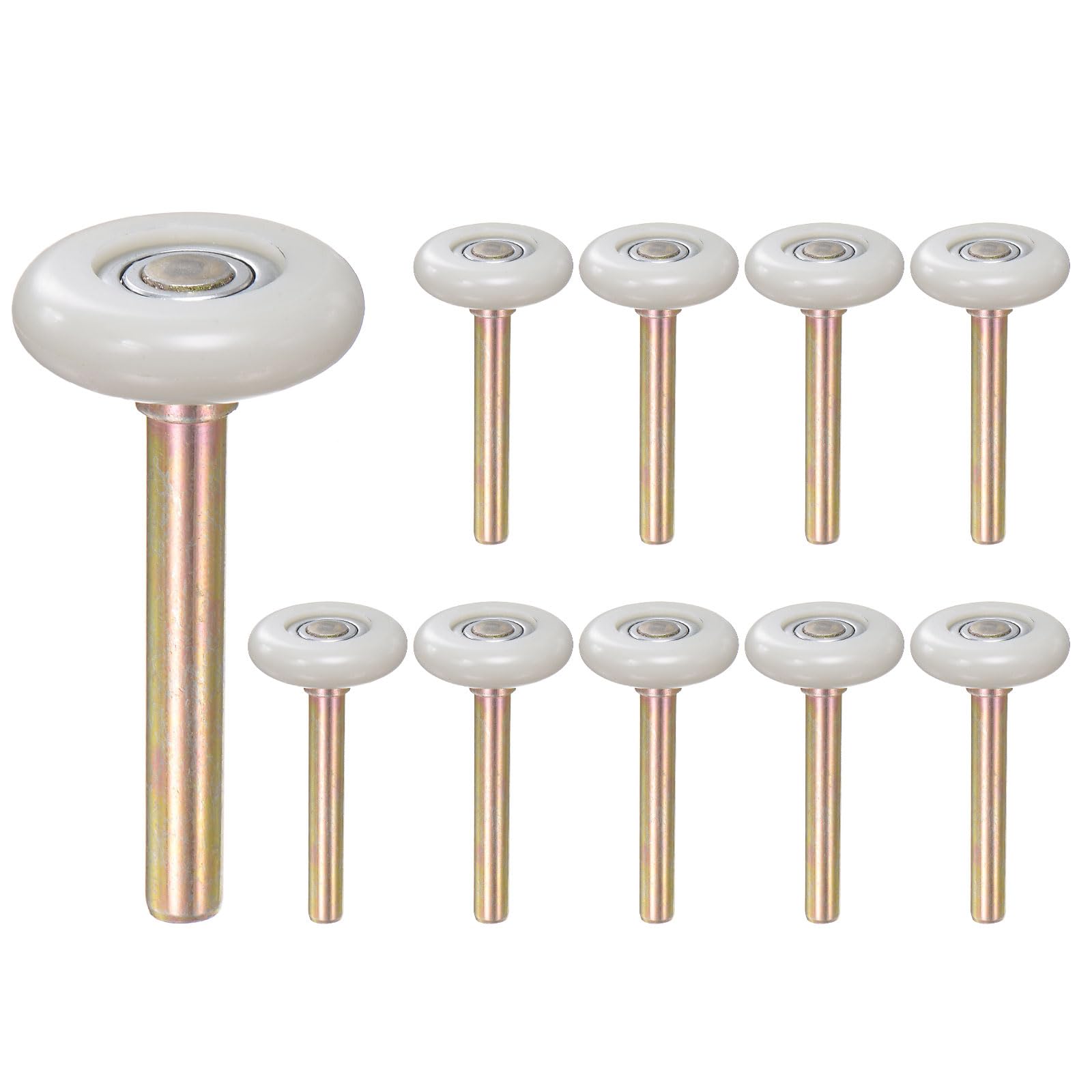 QUARKZMAN 10pz Rulli per Porte Garage in Nylon da 1.8" per Binario da 2", Asta da 3.3" Ruote Silenziose per Porte Garage, Cuscinetto di Precisione 6200zz con 11 Sfere, Bianco