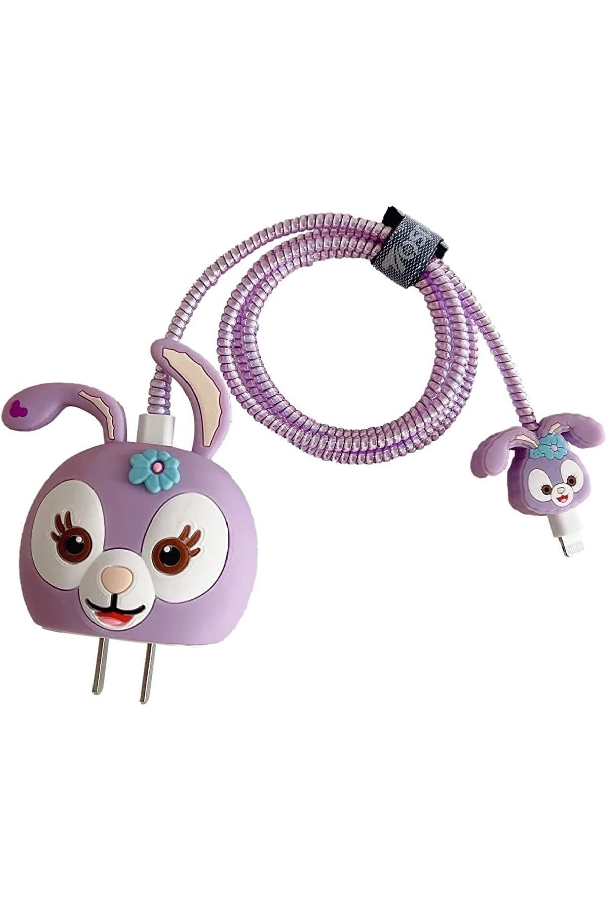 Jivitam case for Samsung 25W USB C Fast Charger Type C Super Fast Charging Android Phone Charger Cable Protective Case for Samsung Galaxy 25W Power Adapter Charger S23/S22/S21 (Purple Rabbit)